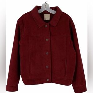 J. Jill Red Sherpa Fleece Jacket – Women’s Size Large